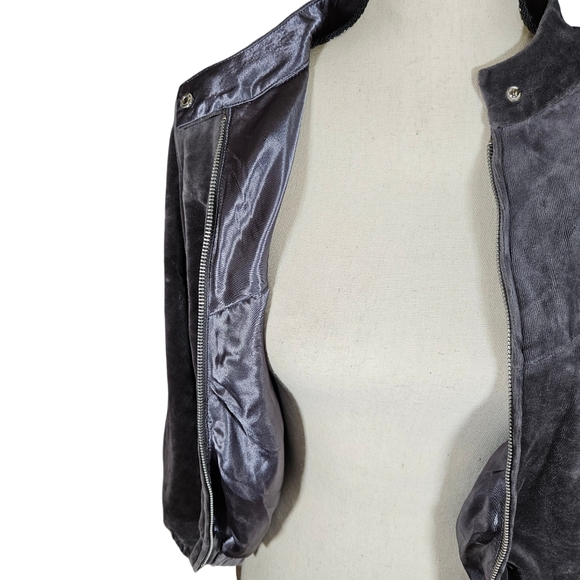 Rare Vintage Inspired Ecko Red Velour Bomber Jacket,JrLarge/WomenSM, Grey/Silver - Picture 4 of 15